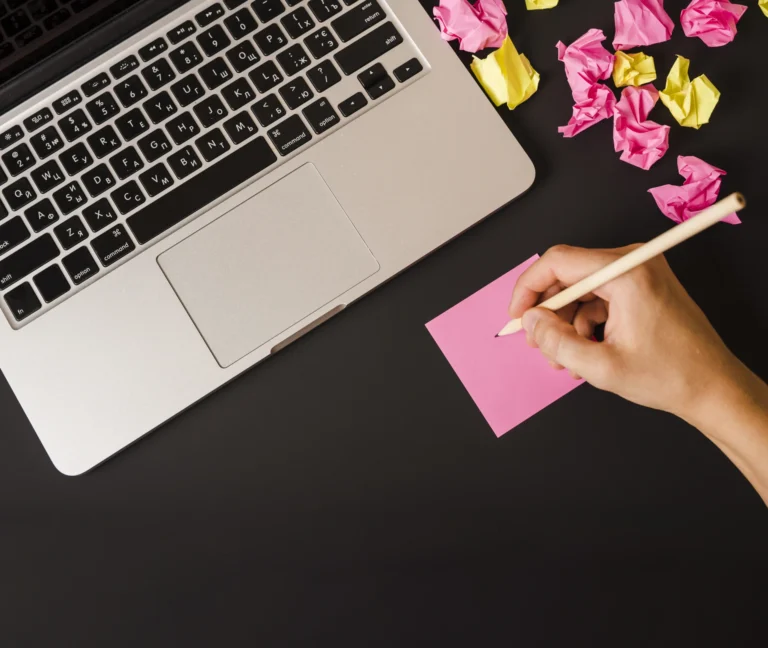 women hand with laptop